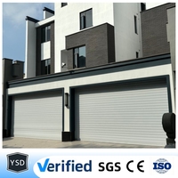 Porte de garage extérieure automatique électrique moderne en alliage d'aluminium, coupe-vent, à enroulement, sur mesure, à levage élevé, finition de qualité