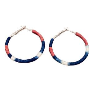 Pendientes de Aro Hechos a Mano con Hilo de Algodón Encerado 2026, Patrón Geométrico, Estilo Bohemia, Joyería de Moda para Mujer - Product Image 4