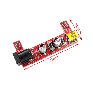 电气单元红色双通道面包板电源模块-<span class=keywords><strong>3</strong></span>.3V/5V DC输出兼容USB供电，适用于<span class=keywords><strong>Arduino</strong></span> DIY - Product Image 4