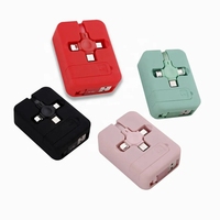 Support de téléphone 3 en 1 réutilisable 3A câble de données de charge rapide multifonctionnel Cube Box tresse câbles de charge