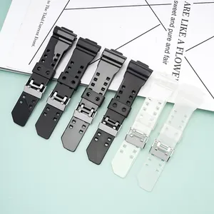 Commercio all'ingrosso di alta qualità Cinghie smerigliate di ricambio PU Cintura orologio da uomo cinturino per GD-120 GLS-100 GA-100 Casio
