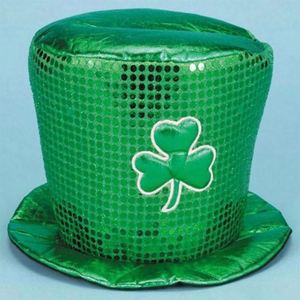 Wholesale Green Irish Festival St. Patricks Day Hat Green <b>Top</b> Hat With Beard Party Shamrock <b>Top</b> Hat - Product Image 2