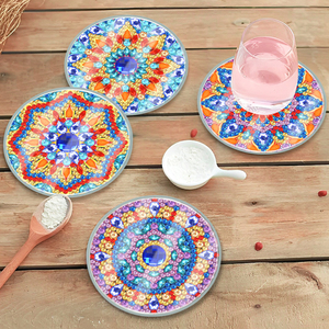Mandala diamant peinture sous-verres Kit bricolage coussin d'isolation thermique conception étanche sous-verre acrylique pour <span class=keywords><strong>adultes</strong></span> - Product Image 3