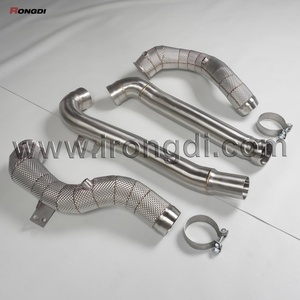 3.5" to 3" Stainless Steel AMG GT GTC GTS GTR M178 C190 Straight Downpipe Exhaust Pipe for Mercedes Benz Heat Shield - Product Image 3