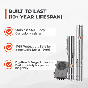 <span class=keywords><strong>Pompe</strong></span> submersible pour forage LEO 4LDP9-45-110-750 DC en acier inoxydable, <span class=keywords><strong>pompe</strong></span> à eau solaire submersible à haut débit pour l'irrigation des fermes - Product Image 2