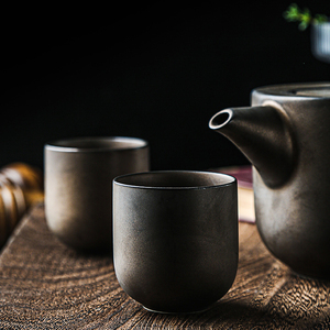 Service à <span class=keywords><strong>thé</strong></span> et café en porcelaine de haute qualité, écologique, de qualité alimentaire, rouge rouillé, avec carafe, bouilloire, tasses et plateau de service en bois - Product Image 5