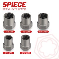 Ensemble d'extracteurs de boulons robustes de 5 pièces Kit d'extracteur d'écrous d'entraînement de 1/2 'pour enlever les écrous de roue dénudés Boulons arrondis Retrait de boulons