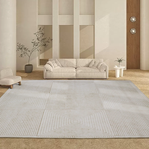 Tappeti per pavimenti lavabili con strisce di Design astratto <span class=keywords><strong>Beige</strong></span> <span class=keywords><strong>e</strong></span> <span class=keywords><strong>grigio</strong></span> tappeti per soggiorno con Area pieghevole - Product Image 4