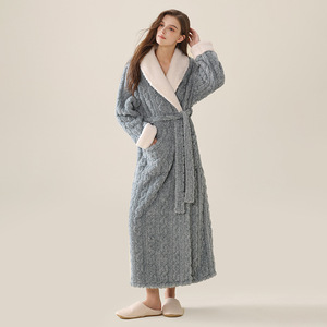 Shanhao <span class=keywords><strong>donna</strong></span> inverno accappatoio lungo caldo loungwear in velluto corallo pigiama spugna accappatoio <span class=keywords><strong>camicia</strong></span> <span class=keywords><strong>da</strong></span> <span class=keywords><strong>notte</strong></span> - Product Image 6