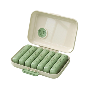 Organizador de Pastillas Semanal Portátil Personalizable al por Mayor, Mini Contenedor de Almacenamiento de Pastillas con 2 Compartimentos y Tapa Abatible para Viajes - Product Image 1