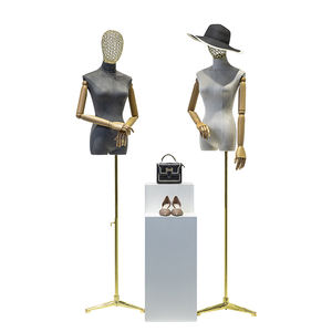 Hermosa <span class=keywords><strong>ropa</strong></span> modelo ajustable mujer medio cuerpo maniquí <span class=keywords><strong>de</strong></span> tela <span class=keywords><strong>de</strong></span> gamuza con cabeza <span class=keywords><strong>de</strong></span> <span class=keywords><strong>alambre</strong></span> hueco <span class=keywords><strong>para</strong></span> escaparate - Product Image 2