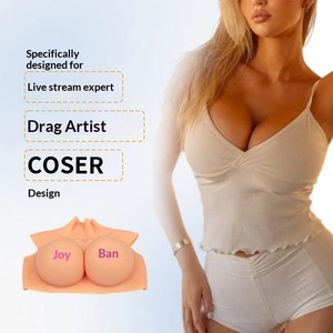 Suministros para transmisiones en vivo de travestismo, disfraz de travesti invisible, camisones de drag queen, almohadillas de silicona para senos talla C - Product Image 1