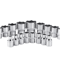 SOLUDE Kit de réparation automobile portable 61 pièces pour excavatrice, outil manuel robuste, jeu de clés à cliquet et douilles avec fonction de soufflage