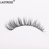 Faux cils en vison synthétique naturels et volumineux, en bande transparente, vente en gros