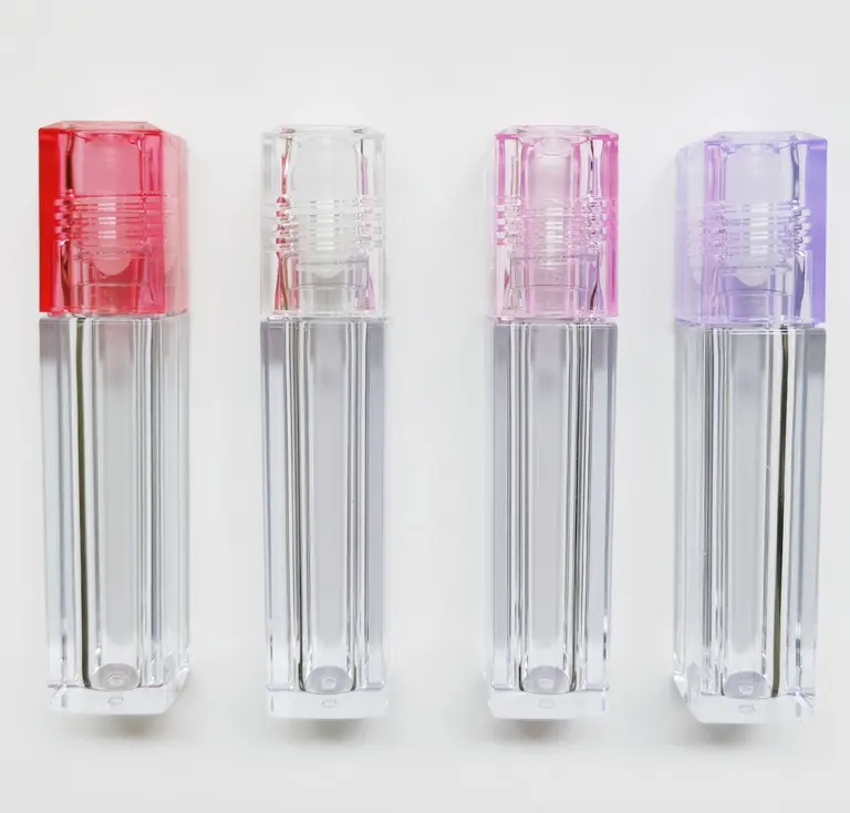 Purple Pink Red Clear Plastic Private Label Essential Oil Lip Gloss Roll On Lipgloss Tube Bottle