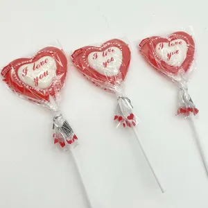 Hot-selling lollipops heart-shaped fruity lollipops Halal Sweets lollipops Candy Love Heart Shaped