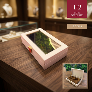 Boîte à monnaie rectangulaire en bois écologique avec couvercle en verre, faite à la main pour le rangement d'objets d'art et de collection, capacité de 2 pièces de monnaie - Product Image 4