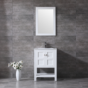 V-NONH 36'' Modern Single <b>Bathroom</b> <b>Vanity</b> Set with Integrated Ceramic Basin Solid Wood+Plywood Eco-Friendly Hotel Apartment Use - Product Image 1
