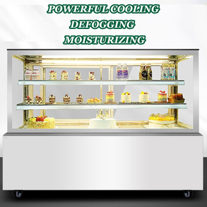 Vitrine Réfrigérée Commerciale à Angle Droit pour Pâtisseries, avec Porte Coulissante, Éclairage LED, 0.9/1.2/1.5/1.8M, pour Boulangerie - Product Image 4