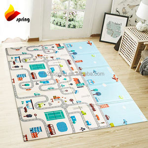 Ville moderne Conception de routes Jouets pour bébés <span class=keywords><strong>Tapis</strong></span> de <span class=keywords><strong>jeu</strong></span> pour enfants <span class=keywords><strong>Tapis</strong></span> de <span class=keywords><strong>jeu</strong></span> pliables en XPE imperméable pour bébés - Product Image 1