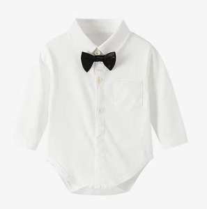 Vêtements pour bébé, garçon en bas âge, velours <span class=keywords><strong>noir</strong></span>, ensemble de 4 pièces, robe de gentleman, barboteuse, veste, pantalon + nœud papillon, costume en coton, 1 an - Product Image 4
