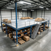 HONGXIN Étagère de mezzanine robuste en acier laminé à froid sans boulons, revêtement poudré, protection anticorrosion, niveaux personnalisables
