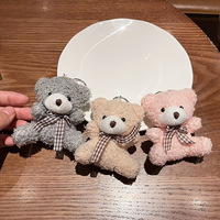 Nouveau mignon Mini ours en peluche porte-clés pendentif doux en peluche jouet noeud papillon Super doux Nylon matériel PP coton rempli peluche poupée
