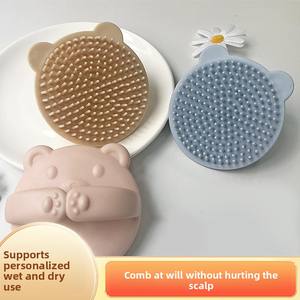 Herramienta de Silicona para Eliminar el Cabello de los Niños, Peine Ligero de Forma Ovalada para Lavar el Cabello, Cepillo para Lavar el Cabello de Bebés - Product Image 5