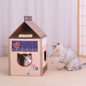 Katzenkratzbrett Kartonboxen Katzennest Milchkarton Katzenhaus - Product Image 5