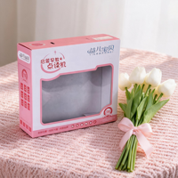 Boîte en carton rose et blanc personnalisée avec fenêtre transparente en PVC pour stylo de lecture éducatif pour enfants, jouet d'apprentissage précoce, emballage vide