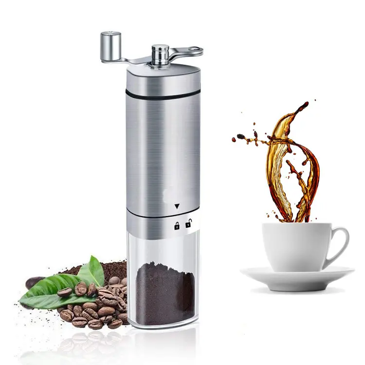 مثلث دليل ماكينة القهوة الفولاذ المقاوم للصدأ المنزلية تشغيلها يدويا القهوة طاحونة القهوة مطحنة