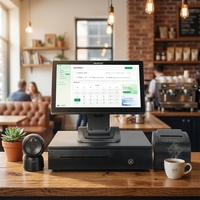 Terminal POS Lipat Layar Sentuh Berbahan Logam 15.6" OEM ODM dengan Mesin POS 8gb 128gb untuk Bisnis Ritel
