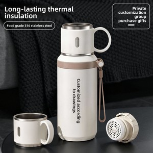 600ml Vacuum Water Bottle <strong>Tea</strong> Separation Stainless Steel <strong>Thermos</strong> Flask Portable Travel Office Car Outdoor Kids Custom Logo Gift - Product Image 3