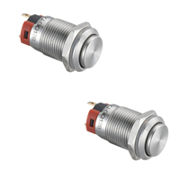 Interrupteur à bouton-poussoir métallique 12 mm, étanche IP65, momentané ou à enclenchement, en acier inoxydable nickelé, 3V-220V, commande industrielle 1NO