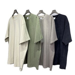 Fabbricazione oversize Relax Fit <span class=keywords><strong>Super</strong></span> Soft Plus Size T-Shirt 210gsm cotone 100% bianco T-Shirt Vintage lavaggio in difficoltà per gli uomini - Product Image 1