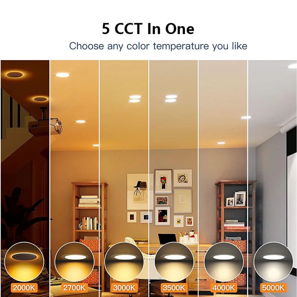 12 Pack 4Inch 6 Inch LED Recessed Light with Night Light Canless Ultra Thin Wafer Downlight Ceiling Panne Lighting