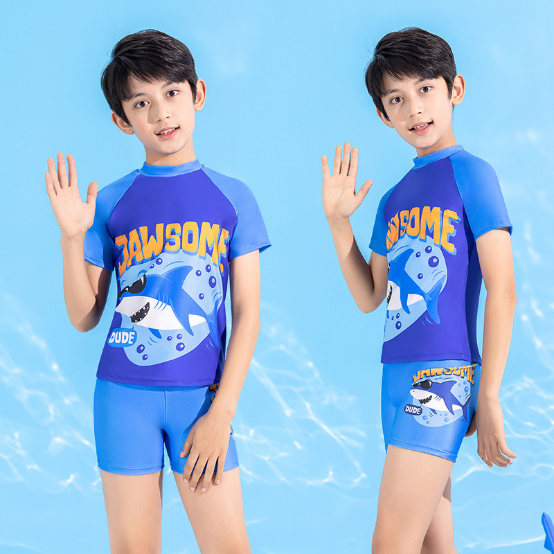 Bleu requin (avec bonnet de bain)