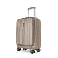 ABS + PC matériel 3 pièces sac de voyage ensemble de bagages avant ouvert extensible coque dure valises en aluminium chariot usine en gros