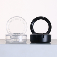 Boîte vide de poudre monocouche en plastique cosmétique noir mat Fard à paupières Compact Plate Case