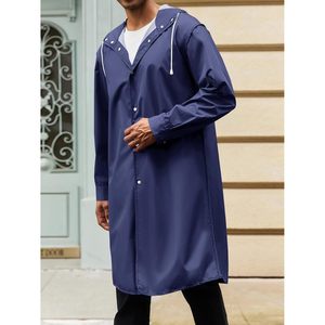 Gabardina cortavientos impermeable ligera para hombre con capucha para chaqueta de lluvia activa al aire libre - Product Image 4
