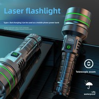 Lampe torche tactique LED rechargeable par USB en alliage d'aluminium haute durabilité, indice de protection IP44, longue portée, affichage numérique de la puissance, réglable