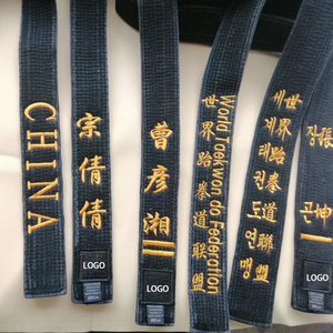 Ceintures de maître d'arts martiaux de broderie de logo personnalisé ceinture noire de haute qualité approuvée par le Taekwondo mondial - Product Image 2