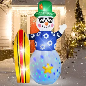 8FT noel şişme snowsnowder Xmas kardan adam noel açık dekorasyon LED ışıkları ile hızlı enflasyon