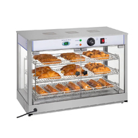 Grande vitrine chauffante électrique en acier inoxydable à 3 niveaux, certifiée CE, pour pizzas, poulet frit et autres plats chauds