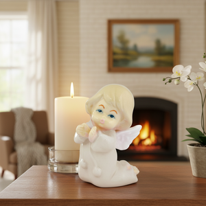 Scultura di Angelo in Ceramica Avorio Angelet IVORY 4.7*4.4*6.2 - Product Image 3