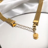Collier minimaliste à large chaîne tressée de style européen et américain pour femmes