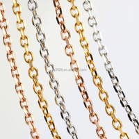 Cadena de Eslabones Ovalados Biselados de Acero Inoxidable, Cadena de Eslabones Cortados en O para la Fabricación de Joyas
