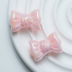 Accessoires pour cheveux d'enfants et chaînes de téléphone : Nœuds colorés effet bonbon, revêtement AB, matériel perlé pour nœuds décoratifs DIY - Product Image 5