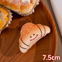 X616 Vente en gros Porte-clés mignon en peluche, simulation de nourriture (chocolat, pain), accessoires souples pour sacs