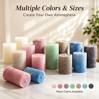 LIT BRIGHT Custom Durable Bunt Beige Schwarz Big Pink Gelb Dunkelrot Hellblau Silber Fancy Gold White Pillar Candles